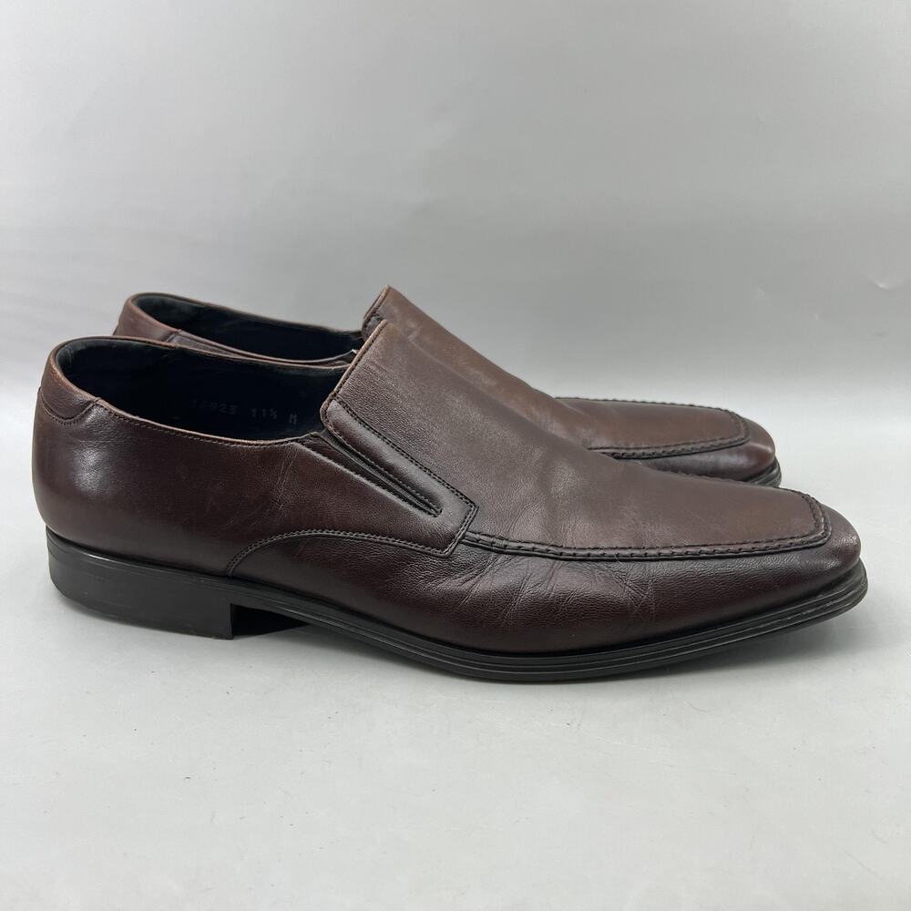 Magnanni Linea Merino Slip On Loafers Men Size 11.5 Brown Leather Dress Shoes